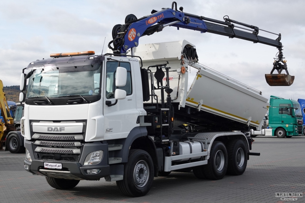 DAF CF 460 / 6x4 / WYWROTKA / HYDROBURTA / + HDS PM 18.5TP wysów: 11 M / STEROWANIE RADIOWE / ROTATOR / ŁYCHA / EURO 6 / 2018 ROK - Самосвал, Автоманипулятор: фото 1 DAF CF 460 / 6x4 / WYWROTKA / HYDROBURTA / + HDS PM 18.5TP wysów: 11 M / STEROWANIE RADIOWE / ROTATOR / ŁYCHA / EURO 6 / 2018 ROK - Самосвал, Автоманипулятор: фото 1