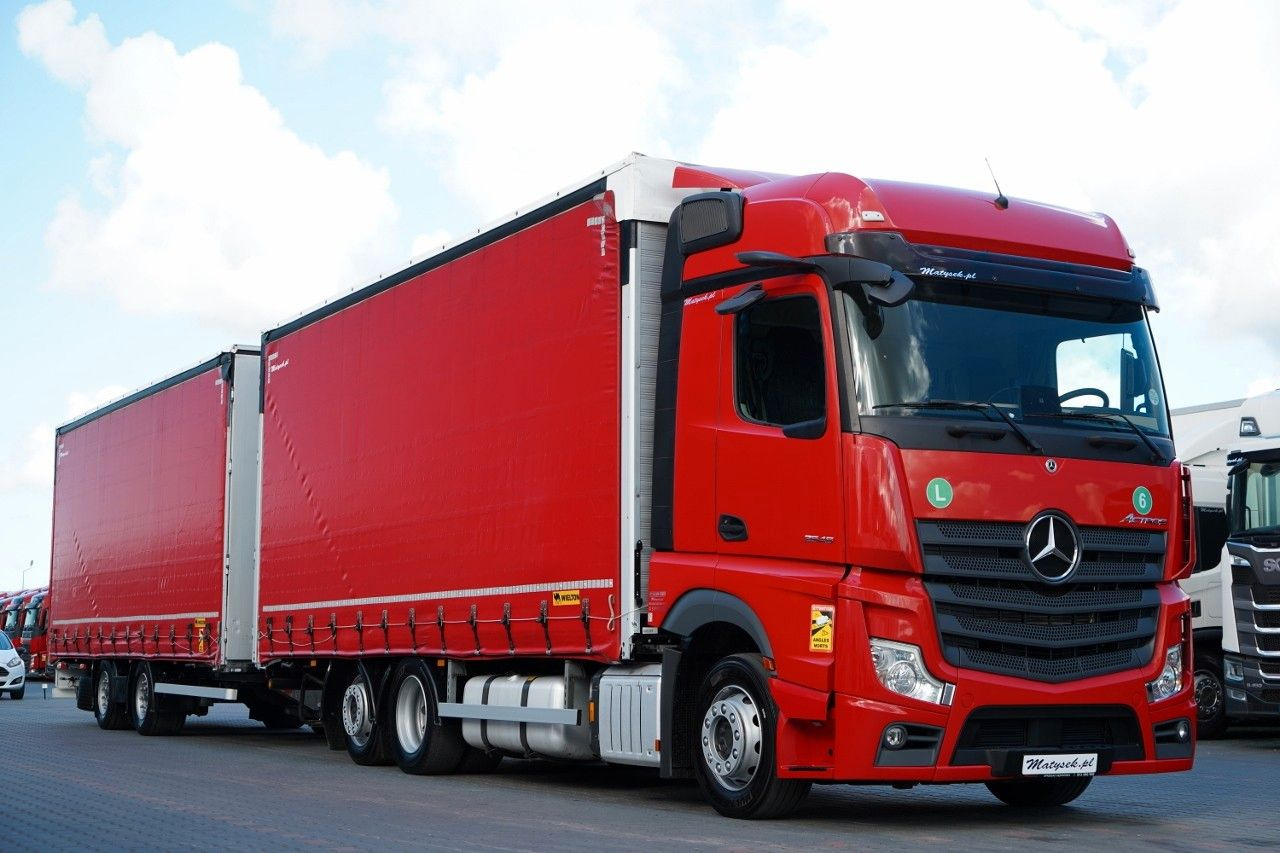 Mercedes-Benz ACTROS 2545 / ZESTAW TANDEM 120 M3 / PRZEJAZDOW - Тентованный грузовик: фото 1 Mercedes-Benz ACTROS 2545 / ZESTAW TANDEM 120 M3 / PRZEJAZDOW - Тентованный грузовик: фото 1