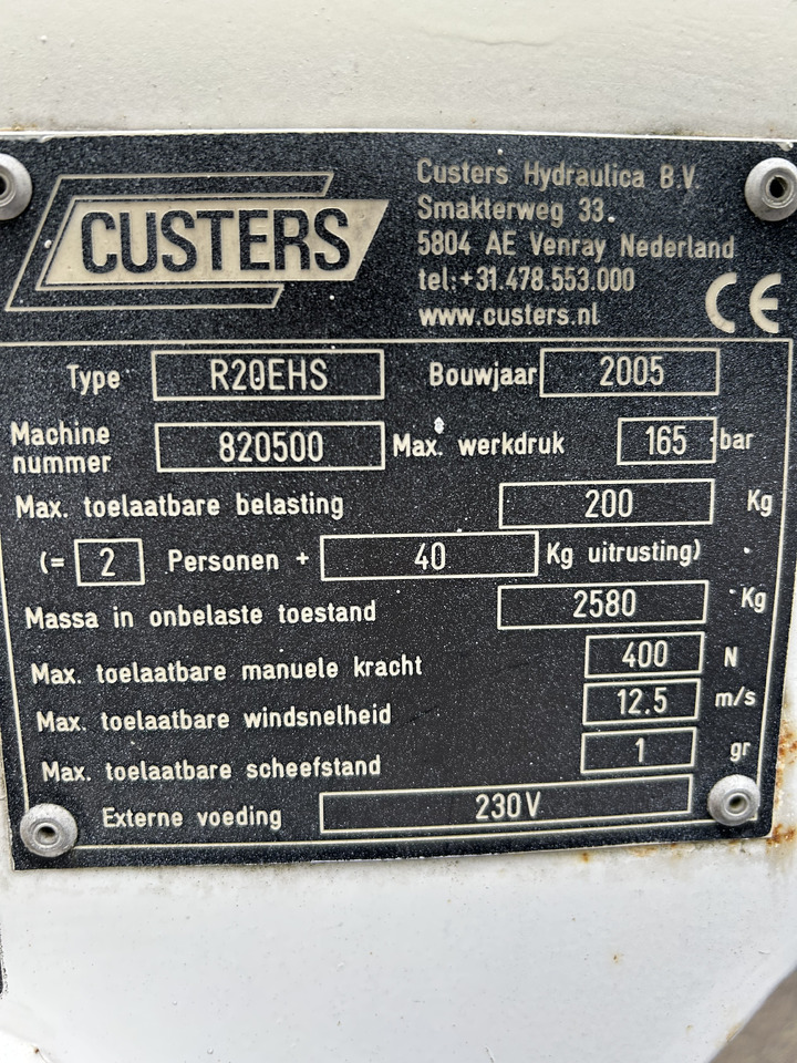 Custers R20EHS R20 2005 trailer mounted platform R20 - Прицепной подъемник: фото 5 Custers R20EHS R20 2005 trailer mounted platform R20 - Прицепной подъемник: фото 5