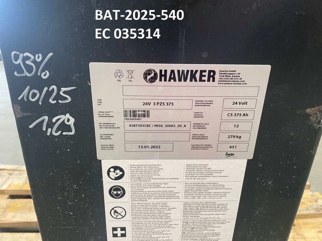 Hawker 24 Volt I 3 PZS 375 - Аккумулятор для Погрузочно-разгрузочной техники: фото 5 Hawker 24 Volt I 3 PZS 375 - Аккумулятор для Погрузочно-разгрузочной техники: фото 5