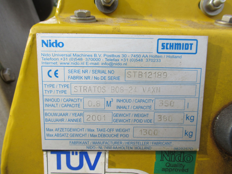 NIDO STRATOS B08-24 VAXN Zoutstrooier HYDRO 0,8M3 Salzstreuer - Разбрасыватель песка/ Соли: фото 3 NIDO STRATOS B08-24 VAXN Zoutstrooier HYDRO 0,8M3 Salzstreuer - Разбрасыватель песка/ Соли: фото 3