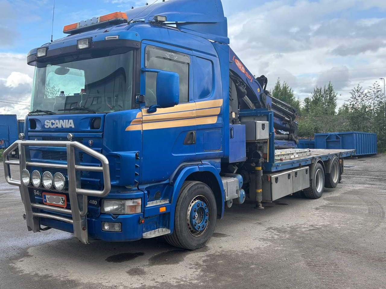 Truck Scania R 164 460 + crane PM 35.5 SP - Грузовик бортовой/ Платформа, Автоманипулятор: фото 1 Truck Scania R 164 460 + crane PM 35.5 SP - Грузовик бортовой/ Платформа, Автоманипулятор: фото 1