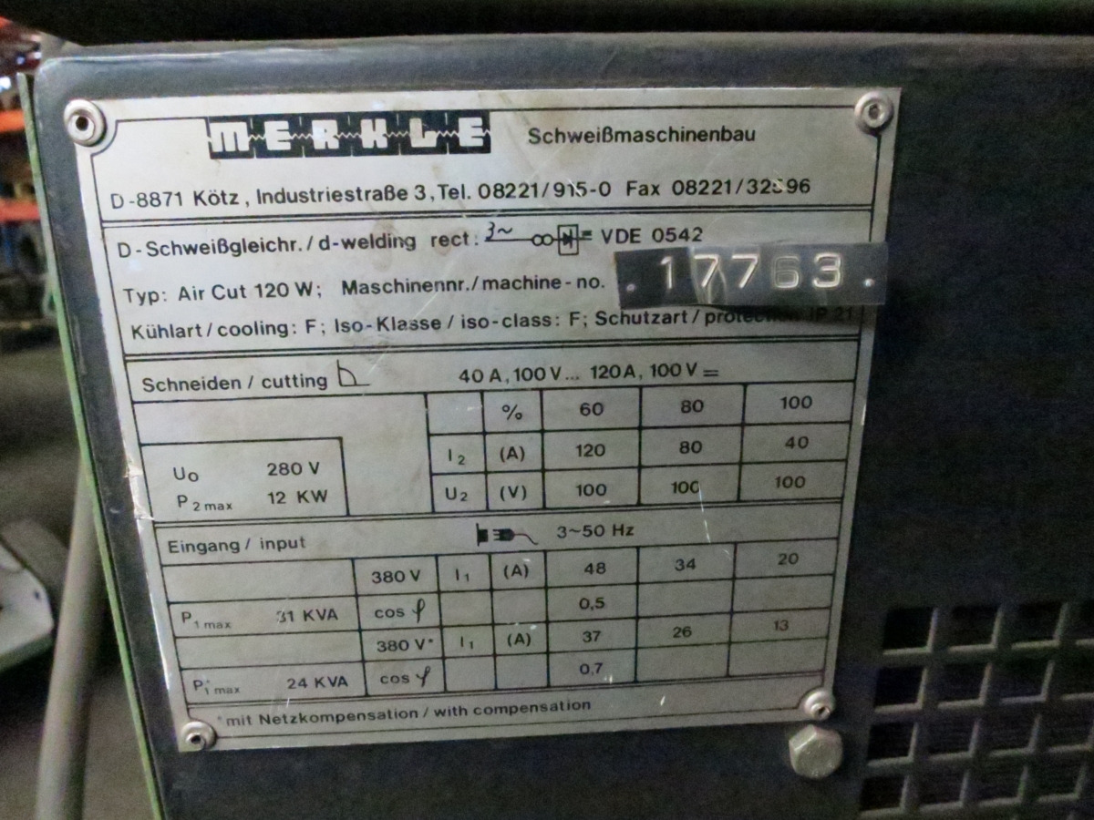 Merkle Air Cut 120W - Сварочное оборудование: фото 3 Merkle Air Cut 120W - Сварочное оборудование: фото 3