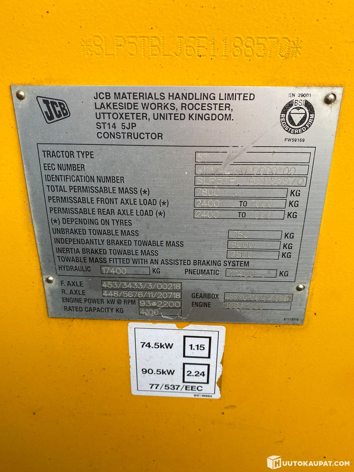 Телескопический погрузчик JCB 541-70 Agri Super, 2006, Seinäjoki: фото 13 Телескопический погрузчик JCB 541-70 Agri Super, 2006, Seinäjoki: фото 13