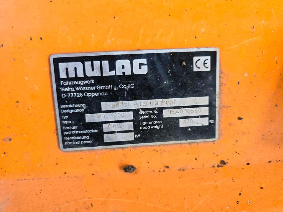 Mulag RMK 1200 BJ. 2015 Randstreifenmäher Böschungsmäher Böschungsmulcher für FME 600 700 MKM FMK Unimog 405 424 427 U 300 400 500 430 - Боковая косилка-измельчитель: фото 4 Mulag RMK 1200 BJ. 2015 Randstreifenmäher Böschungsmäher Böschungsmulcher für FME 600 700 MKM FMK Unimog 405 424 427 U 300 400 500 430 - Боковая косилка-измельчитель: фото 4