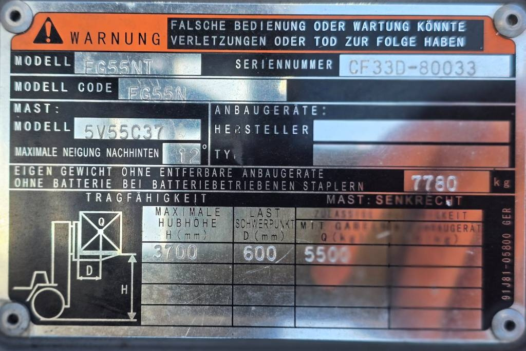 Газовый погрузчик Mitsubishi FG 55 NT: фото 10 Газовый погрузчик Mitsubishi FG 55 NT: фото 10