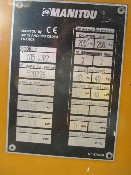 Вертикальный мачтовый подъемник Manitou 105 VJR 2: фото 12 Вертикальный мачтовый подъемник Manitou 105 VJR 2: фото 12