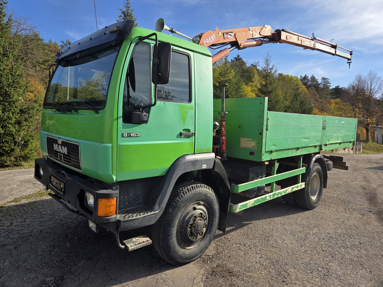 MAN 8.163 4x4 + crane FASSI F45A.22 - Грузовик бортовой/ Платформа: фото 1 MAN 8.163 4x4 + crane FASSI F45A.22 - Грузовик бортовой/ Платформа: фото 1