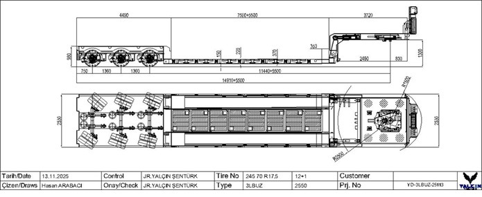 YALCIN EXTRA SURBAISSEE 3 ESSIEUX - Низкорамный полуприцеп: фото 4 YALCIN EXTRA SURBAISSEE 3 ESSIEUX - Низкорамный полуприцеп: фото 4