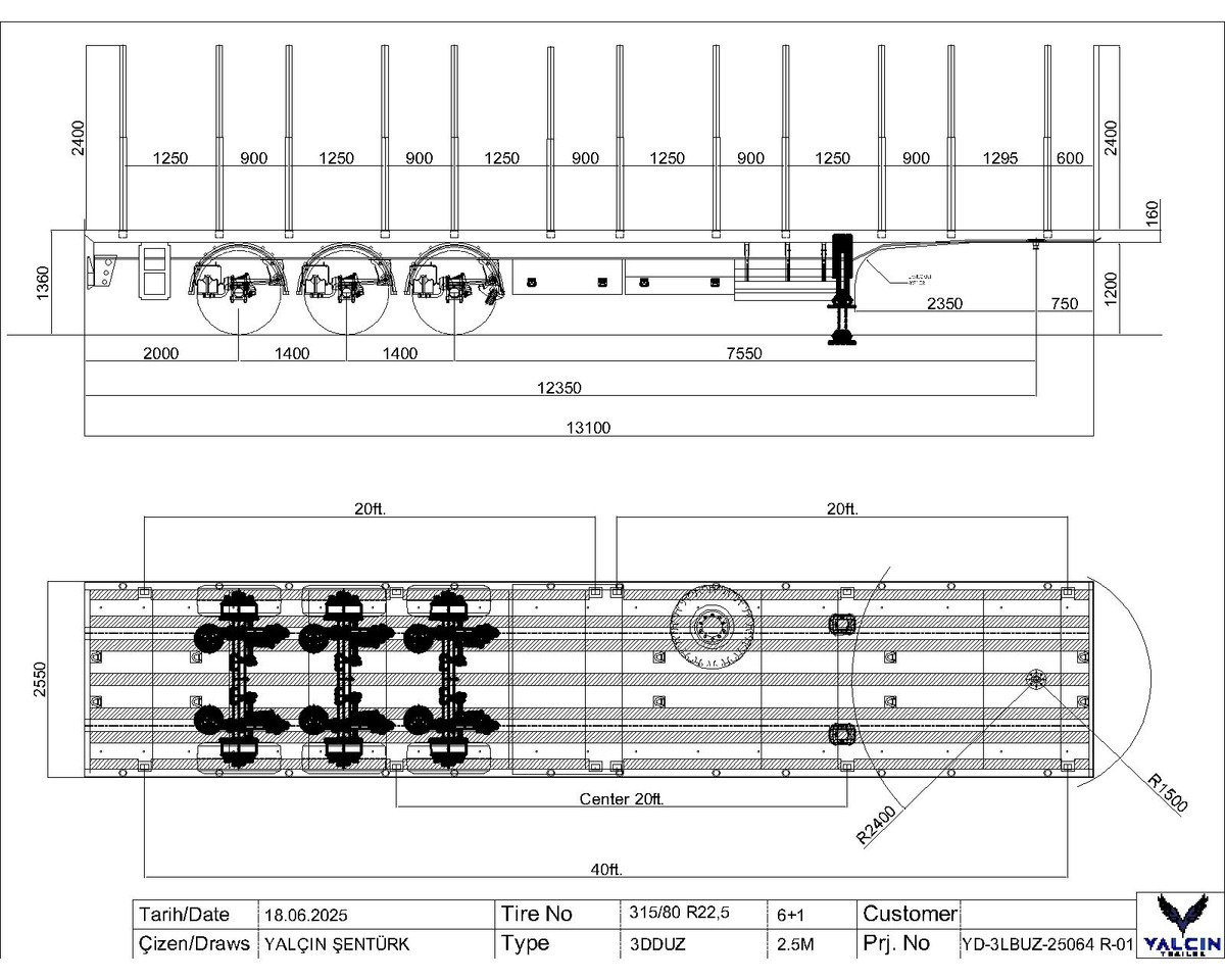 YALCIN FORESTIERS - Полуприцеп бортовой/ Платформа: фото 1 YALCIN FORESTIERS - Полуприцеп бортовой/ Платформа: фото 1