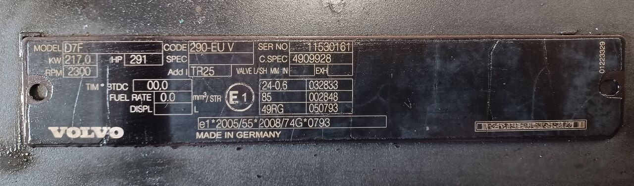 Volvo D7F 290 E5 Volvo FL - Двигатель для Грузовиков: фото 5 Volvo D7F 290 E5 Volvo FL - Двигатель для Грузовиков: фото 5