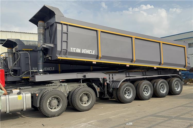 TITAN 4 Axle 80 Ton Dump Trailer for Sale In Cameroon - Самосвальный полуприцеп: фото 2 TITAN 4 Axle 80 Ton Dump Trailer for Sale In Cameroon - Самосвальный полуприцеп: фото 2