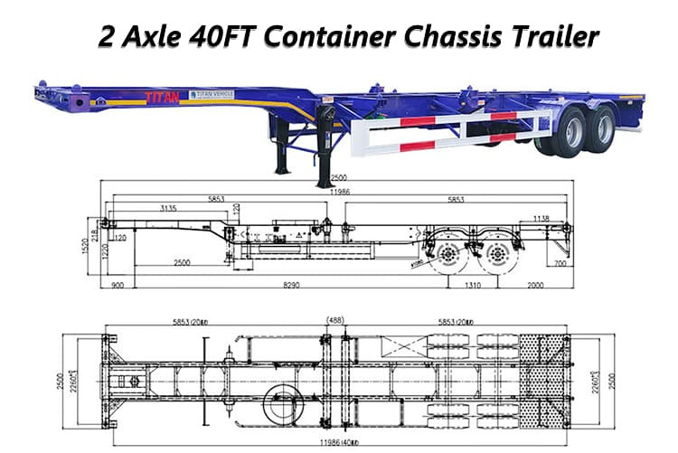 TITAN Shipping Container Chassis Trailer for Container Transport - Шасси полуприцеп: фото 3 TITAN Shipping Container Chassis Trailer for Container Transport - Шасси полуприцеп: фото 3