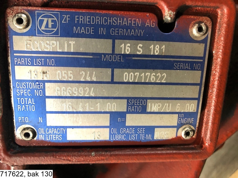 ZF ECOSPLIT 16 S 181, Manual - Коробка передач: фото 2 ZF ECOSPLIT 16 S 181, Manual - Коробка передач: фото 2