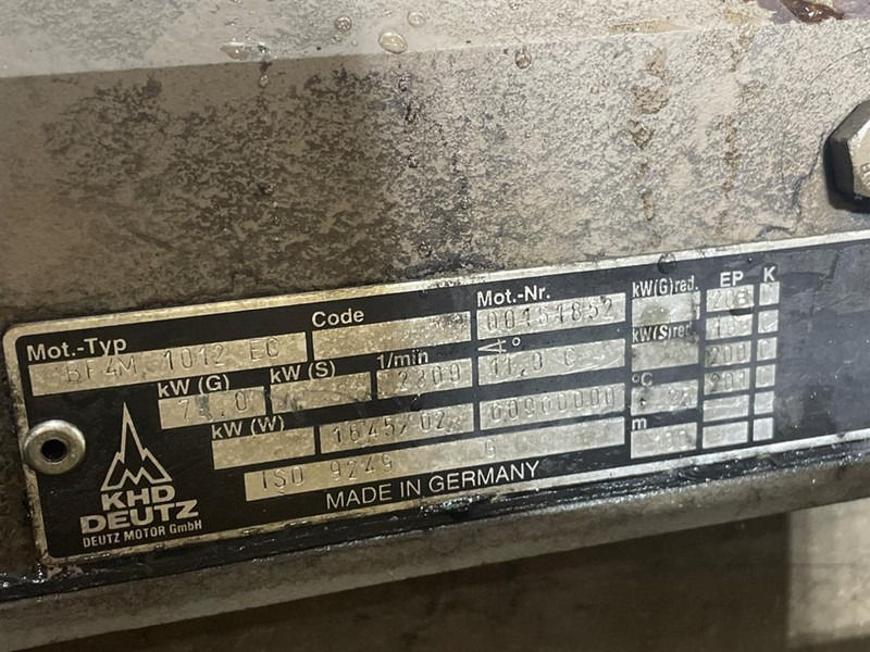 Двигатель для Строительной техники Ahlmann AZ14-Deutz BF4M1012EC-Engine/Motor: фото 9 Двигатель для Строительной техники Ahlmann AZ14-Deutz BF4M1012EC-Engine/Motor: фото 9