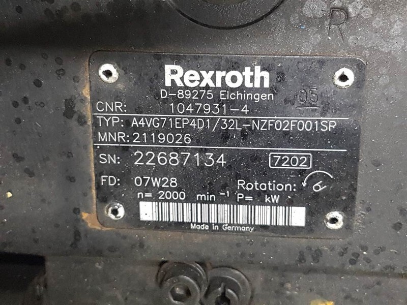Rexroth A4VG71EP4D1/32L-R902119026-Drive pump/Fahrpumpe - Гидравлика для Строительной техники: фото 5 Rexroth A4VG71EP4D1/32L-R902119026-Drive pump/Fahrpumpe - Гидравлика для Строительной техники: фото 5