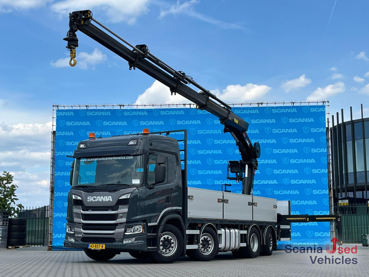 SCANIA G 450 B8x2*6NB DIFF-L HIAB X-HIPRO 262 EP-4 - Грузовик бортовой/ Платформа: фото 1 SCANIA G 450 B8x2*6NB DIFF-L HIAB X-HIPRO 262 EP-4 - Грузовик бортовой/ Платформа: фото 1