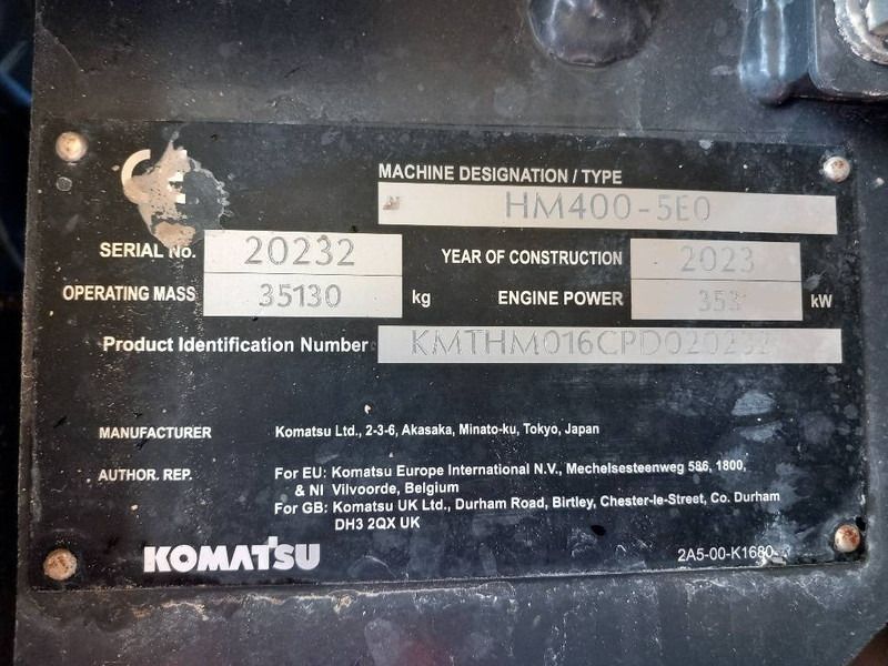 Komatsu HM400-5E0 - Сочленённый самосвал: фото 2 Komatsu HM400-5E0 - Сочленённый самосвал: фото 2