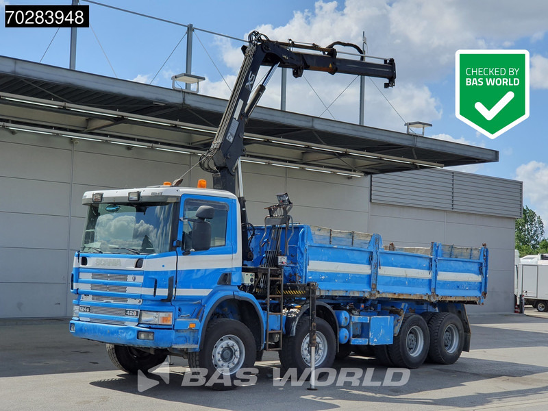 Scania G420 8X4 15m3 tipper Hiab 144 Crane Steelsuspension Manual Big-Axle Euro 3 - Самосвал, Автоманипулятор: фото 1 Scania G420 8X4 15m3 tipper Hiab 144 Crane Steelsuspension Manual Big-Axle Euro 3 - Самосвал, Автоманипулятор: фото 1