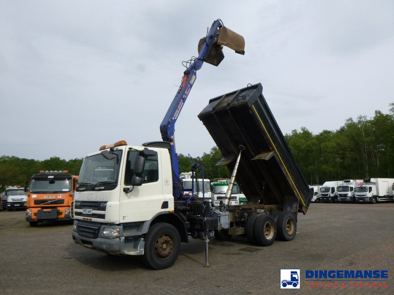DAF CF 75.310 6x4 RHD tipper + HMF 1144 K-1 + grapple - Автоманипулятор: фото 1 DAF CF 75.310 6x4 RHD tipper + HMF 1144 K-1 + grapple - Автоманипулятор: фото 1
