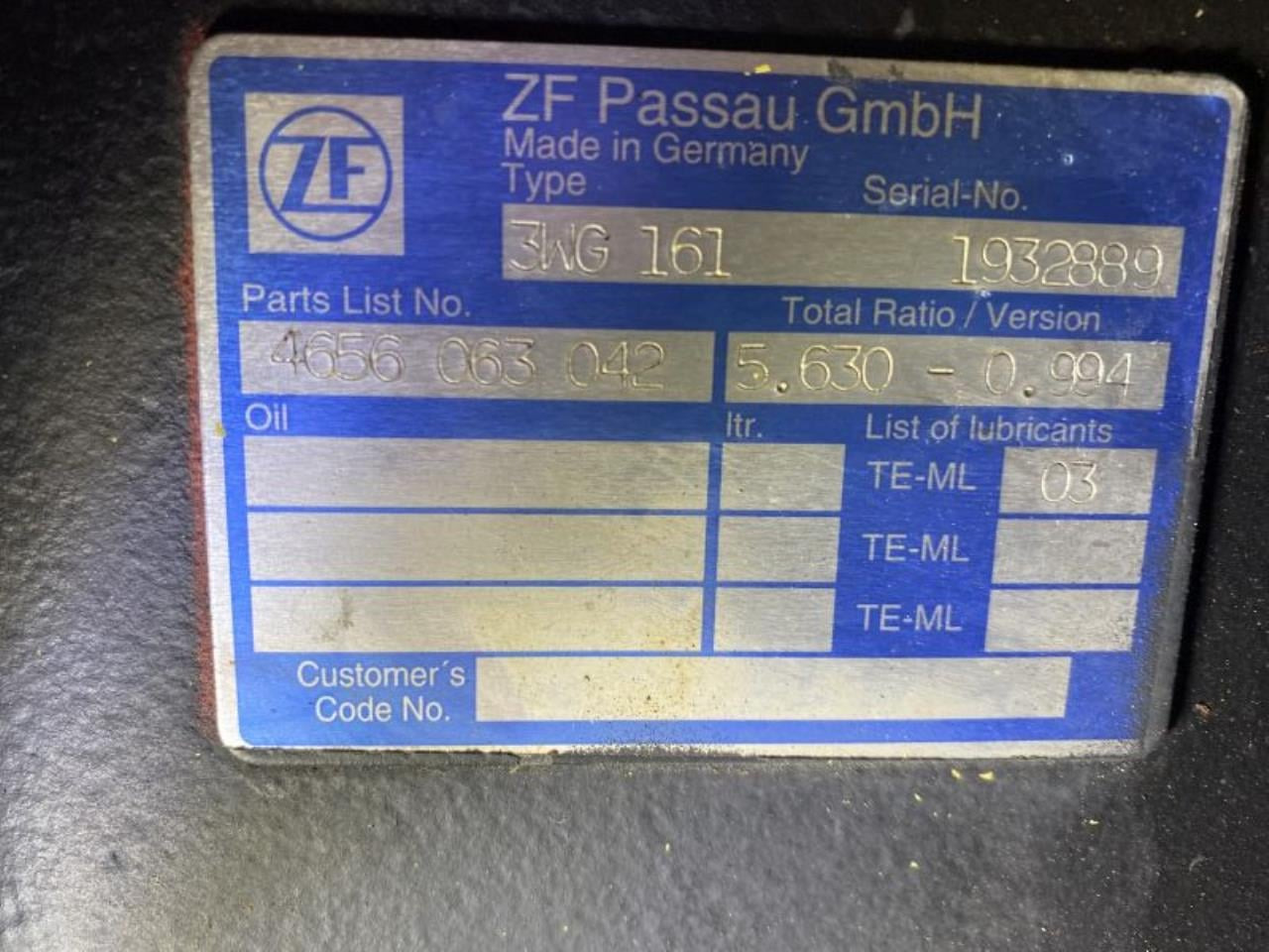 ZF 3WG161 - Трансмиссия для Погрузочно-разгрузочной техники: фото 3 ZF 3WG161 - Трансмиссия для Погрузочно-разгрузочной техники: фото 3