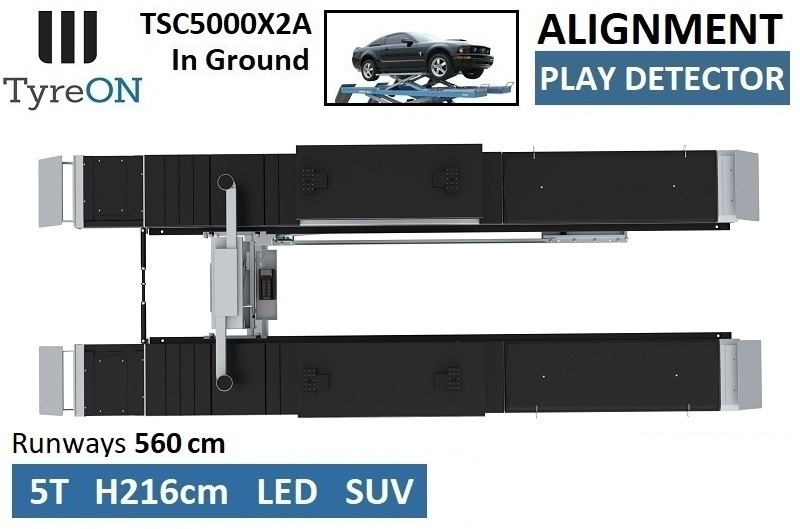TSC5000X2A PD Alignment scissor lift - In floor - Free wheel lifting system - 5.6 m lightened runways - 5T - Play detector - Оборудование для гаражей/ Мастерских: фото 3 TSC5000X2A PD Alignment scissor lift - In floor - Free wheel lifting system - 5.6 m lightened runways - 5T - Play detector - Оборудование для гаражей/ Мастерских: фото 3