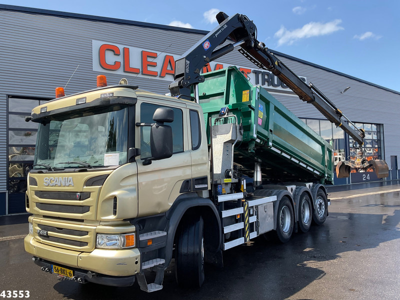 Scania P 410 8x4 Euro 6 HMF 18 Tonmeter laadkraan - Самосвал, Автоманипулятор: фото 1 Scania P 410 8x4 Euro 6 HMF 18 Tonmeter laadkraan - Самосвал, Автоманипулятор: фото 1