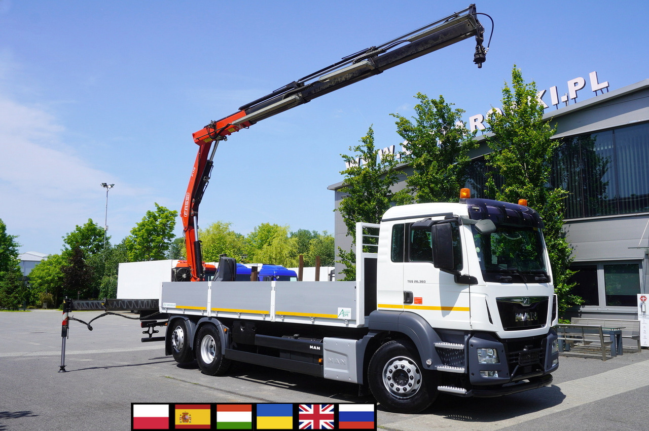 MAN TGS 26.360 Flatbed / Fassi F175 7.7 T / steered 3rd axle - Автоманипулятор: фото 1 MAN TGS 26.360 Flatbed / Fassi F175 7.7 T / steered 3rd axle - Автоманипулятор: фото 1