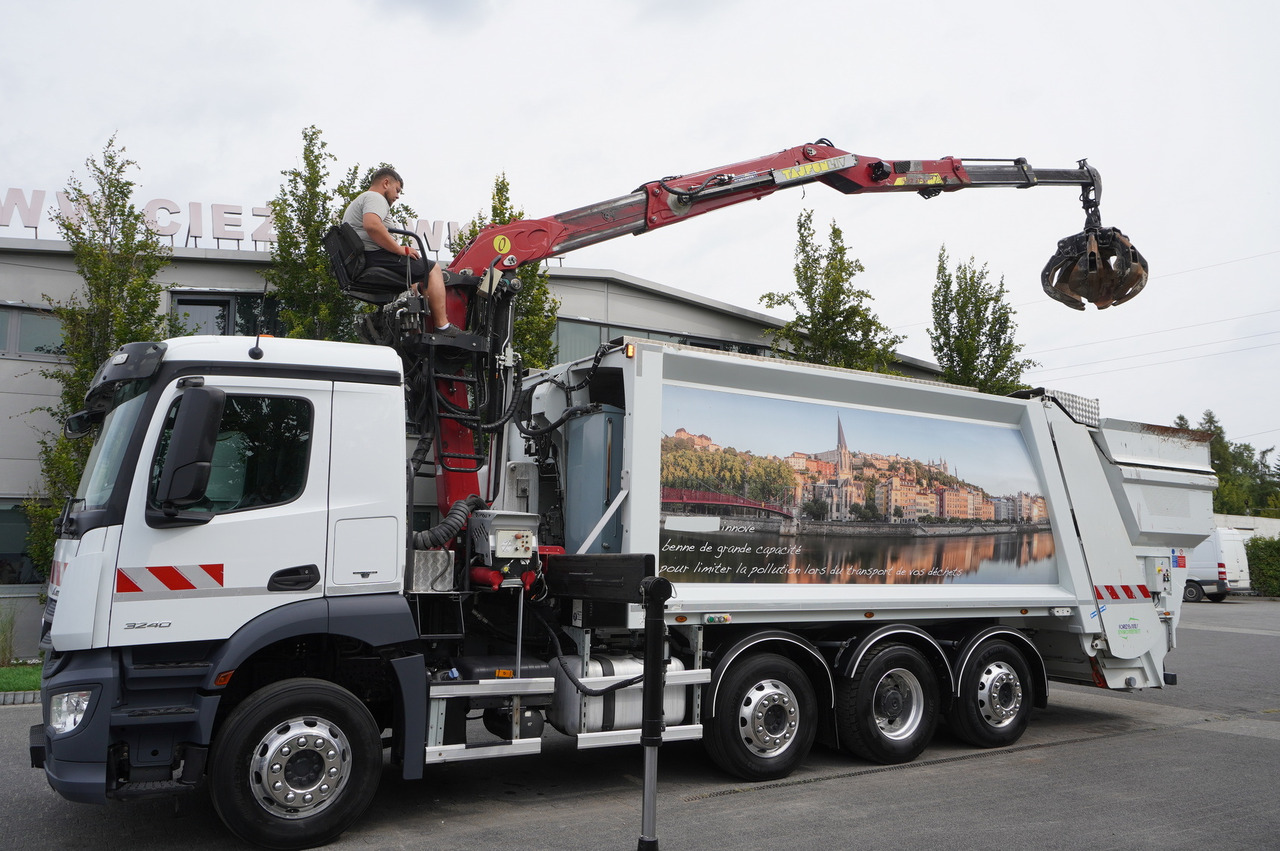 MERCEDES-BENZ Antos 3240 8x2 / Tajfun 5T crane / Farid Industries garbage truck/ 3 steered axles - Автоманипулятор: фото 1 MERCEDES-BENZ Antos 3240 8x2 / Tajfun 5T crane / Farid Industries garbage truck/ 3 steered axles - Автоманипулятор: фото 1