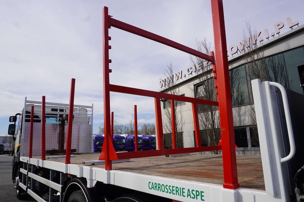 Лесовоз, Автоманипулятор для транспортировки леса RENAULT C430 / HIAB 244 EP-5 HIDUO crane 8400 kg 15 m / Platform with stanchions: фото 20