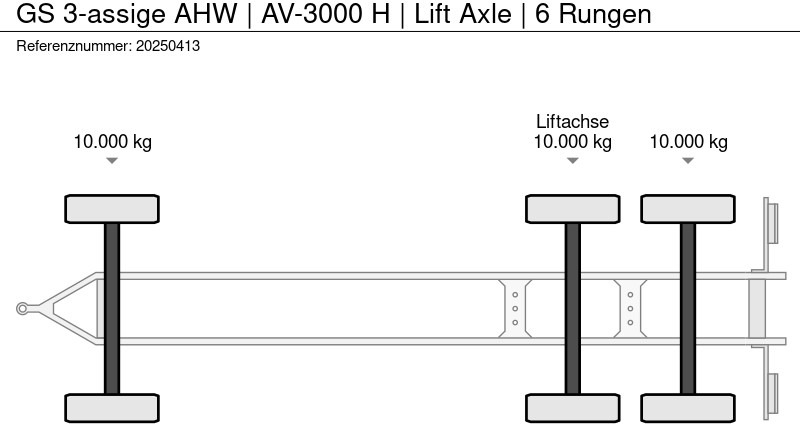 GS 3-assige AHW | AV-3000 H | Lift Axle | 6 Rungen - Прицеп лесовоз: фото 5 GS 3-assige AHW | AV-3000 H | Lift Axle | 6 Rungen - Прицеп лесовоз: фото 5