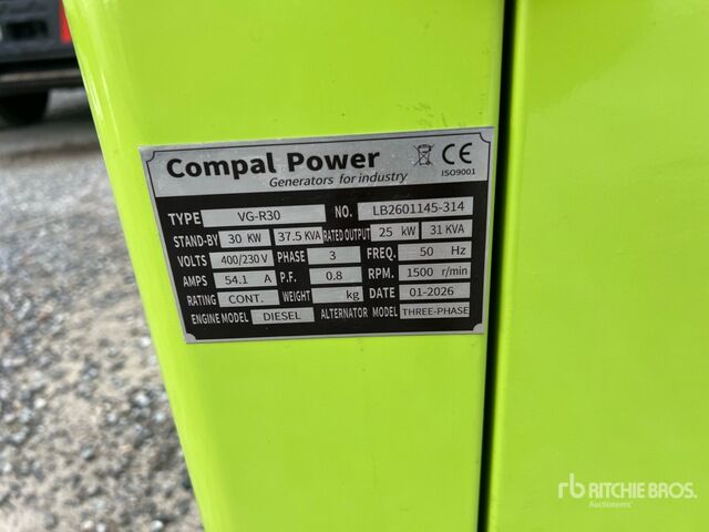 2026 Compal VG-R30 30KW (Unused) Generator Set - Электрогенератор: фото 5 2026 Compal VG-R30 30KW (Unused) Generator Set - Электрогенератор: фото 5