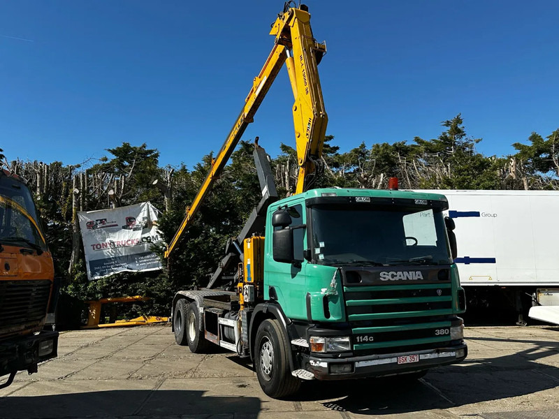 Scania P114-380 6X2 Ampirol + Heila 13000 5T Crane Manual Gear - Грузовик-контейнеровоз/ Сменный кузов: фото 1 Scania P114-380 6X2 Ampirol + Heila 13000 5T Crane Manual Gear - Грузовик-контейнеровоз/ Сменный кузов: фото 1