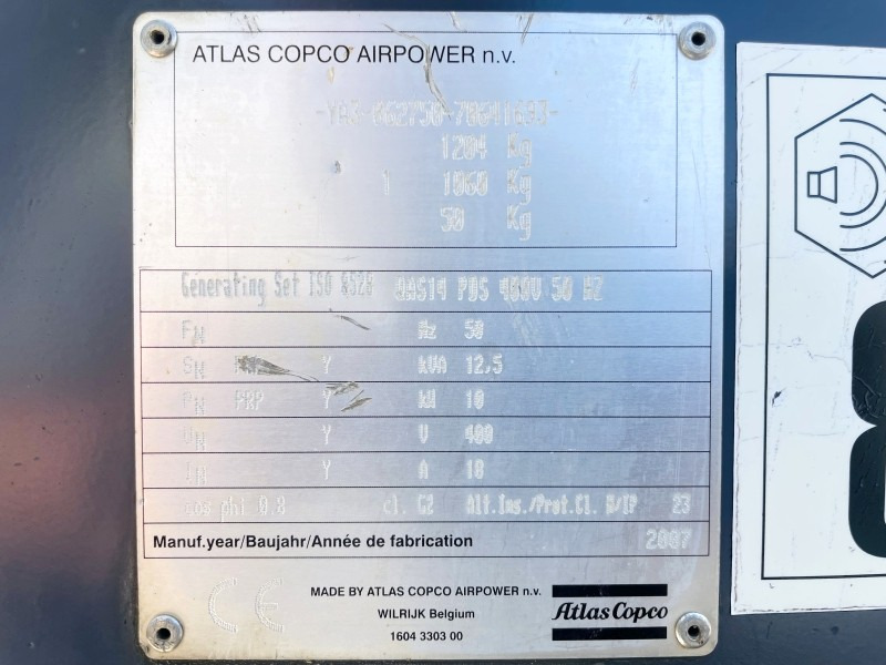 Atlas Copco QAS14 PDS (3840) - Электрогенератор: фото 3 Atlas Copco QAS14 PDS (3840) - Электрогенератор: фото 3