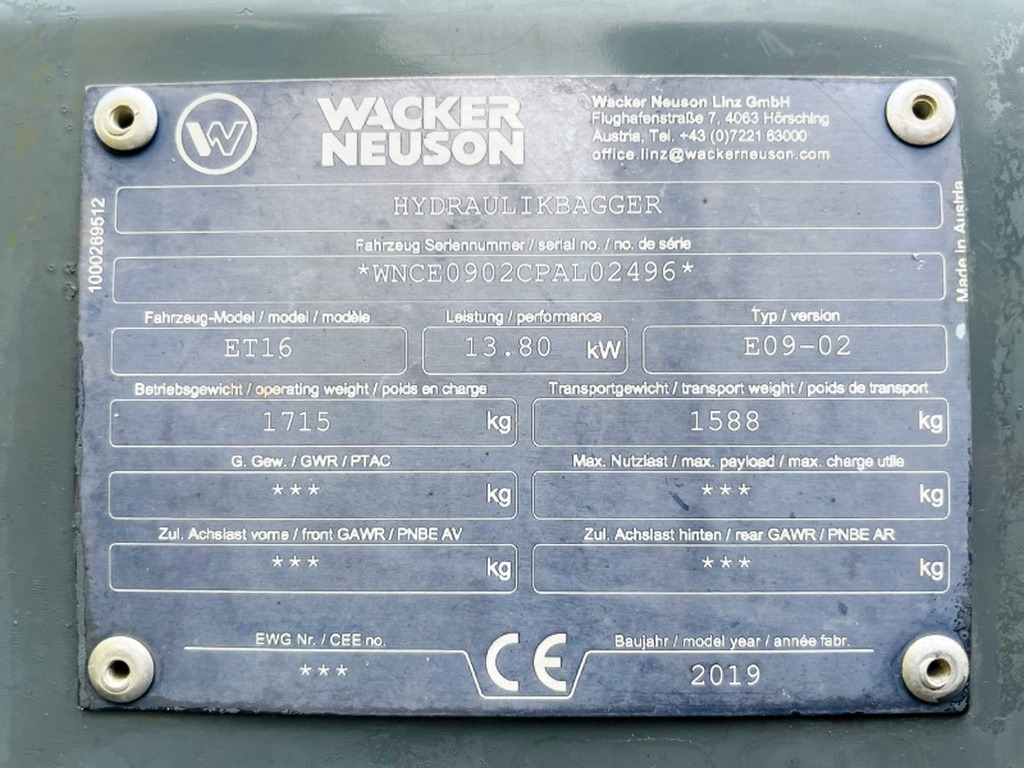 Neuson ET16 (4033) - Мини-экскаватор: фото 3 Neuson ET16 (4033) - Мини-экскаватор: фото 3