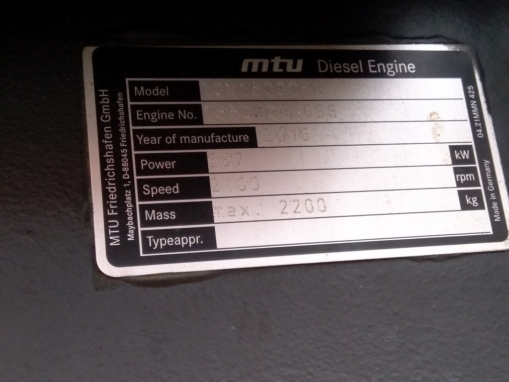 MTU 10V1600C60 - - Двигатель для Строительной техники: фото 3 MTU 10V1600C60 - - Двигатель для Строительной техники: фото 3