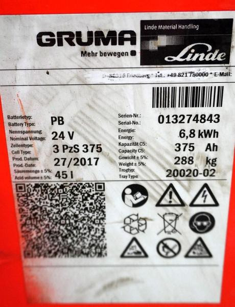 GRUMA 24 Volt 3 PzS 375 Ah - Аккумулятор для Погрузочно-разгрузочной техники: фото 5 GRUMA 24 Volt 3 PzS 375 Ah - Аккумулятор для Погрузочно-разгрузочной техники: фото 5
