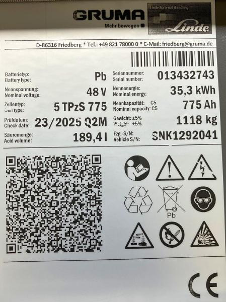 GRUMA 48 Volt 5 PzS 775 Ah - Аккумулятор: фото 5 GRUMA 48 Volt 5 PzS 775 Ah - Аккумулятор: фото 5