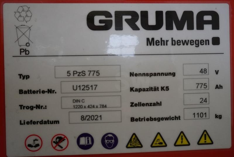 GRUMA 48 Volt 5 PzS 775 Ah - Аккумулятор: фото 5 GRUMA 48 Volt 5 PzS 775 Ah - Аккумулятор: фото 5