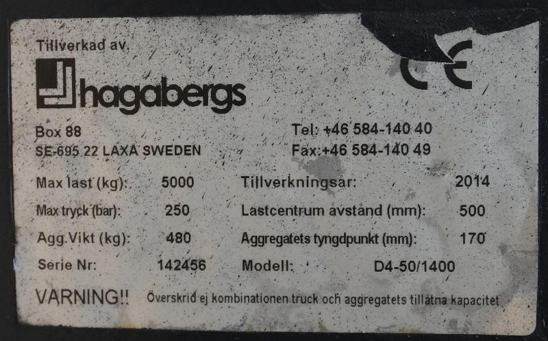 HAGABERGS IZVG D4-50/1400 - Вилы: фото 4 HAGABERGS IZVG D4-50/1400 - Вилы: фото 4