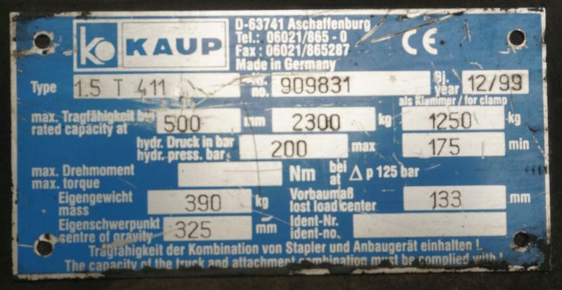 KAUP 1,5T411 - Вилы для Погрузочно-разгрузочной техники: фото 5 KAUP 1,5T411 - Вилы для Погрузочно-разгрузочной техники: фото 5