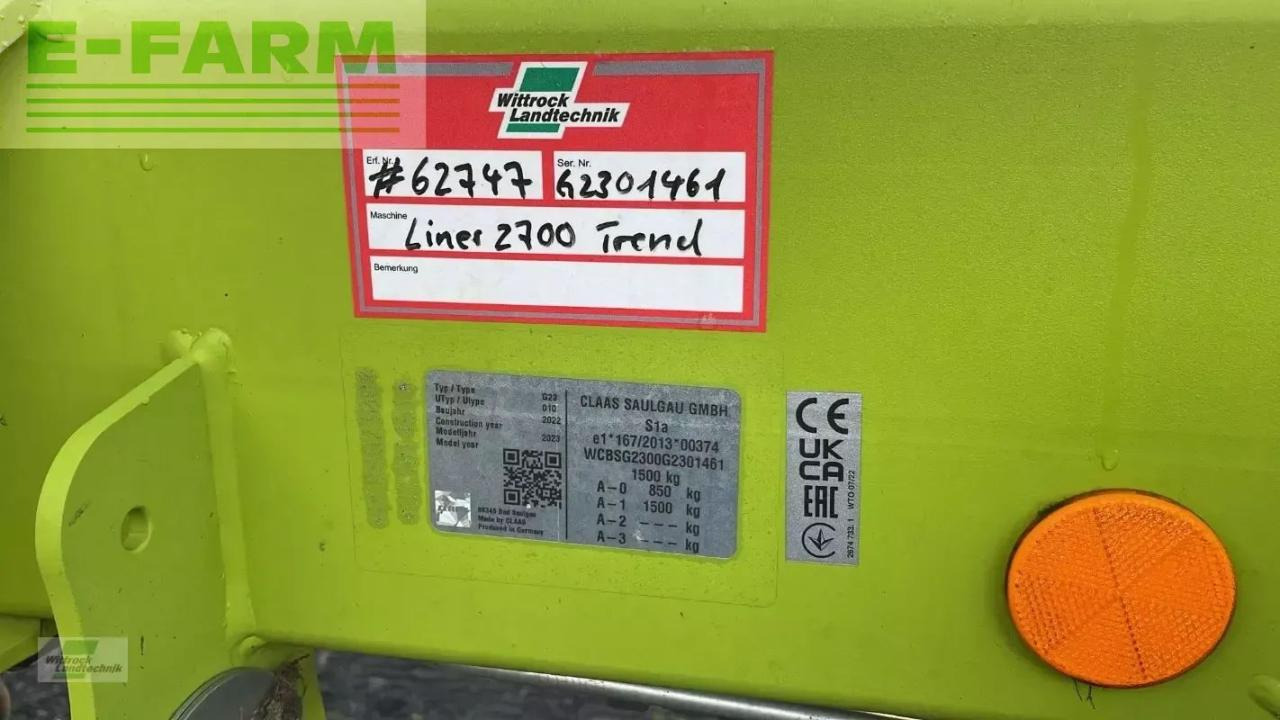 CLAAS liner 2700 trend - Сеноворошилка: фото 2 CLAAS liner 2700 trend - Сеноворошилка: фото 2