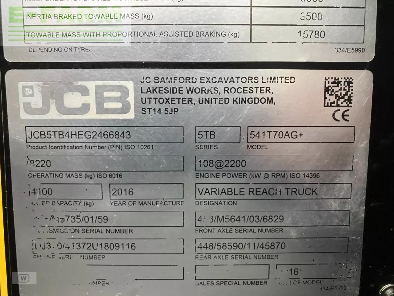 Телескопический погрузчик JCB 541-70 agri plus: фото 25