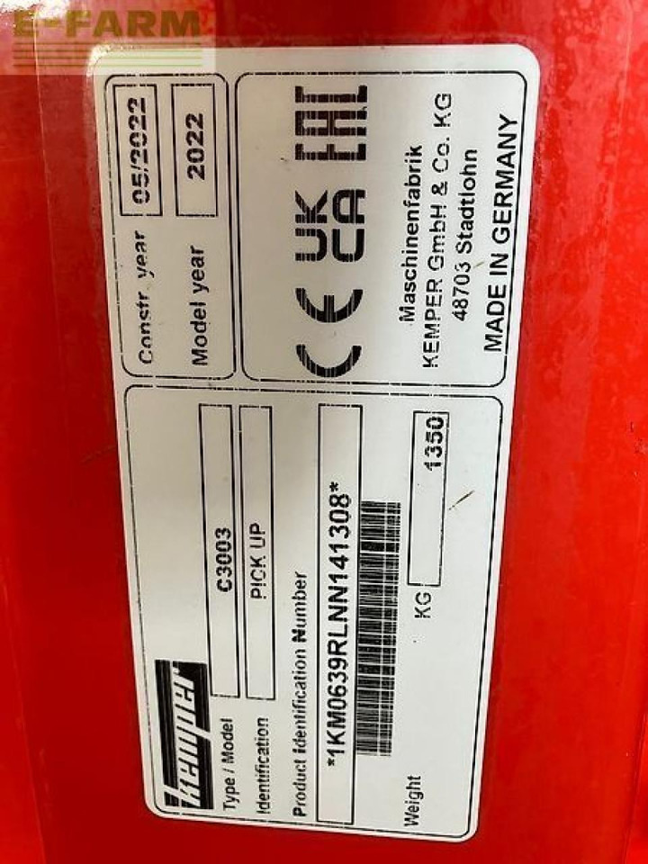 Kemper c3003 - Оборудование для кормоуборочного комбайна: фото 2 Kemper c3003 - Оборудование для кормоуборочного комбайна: фото 2