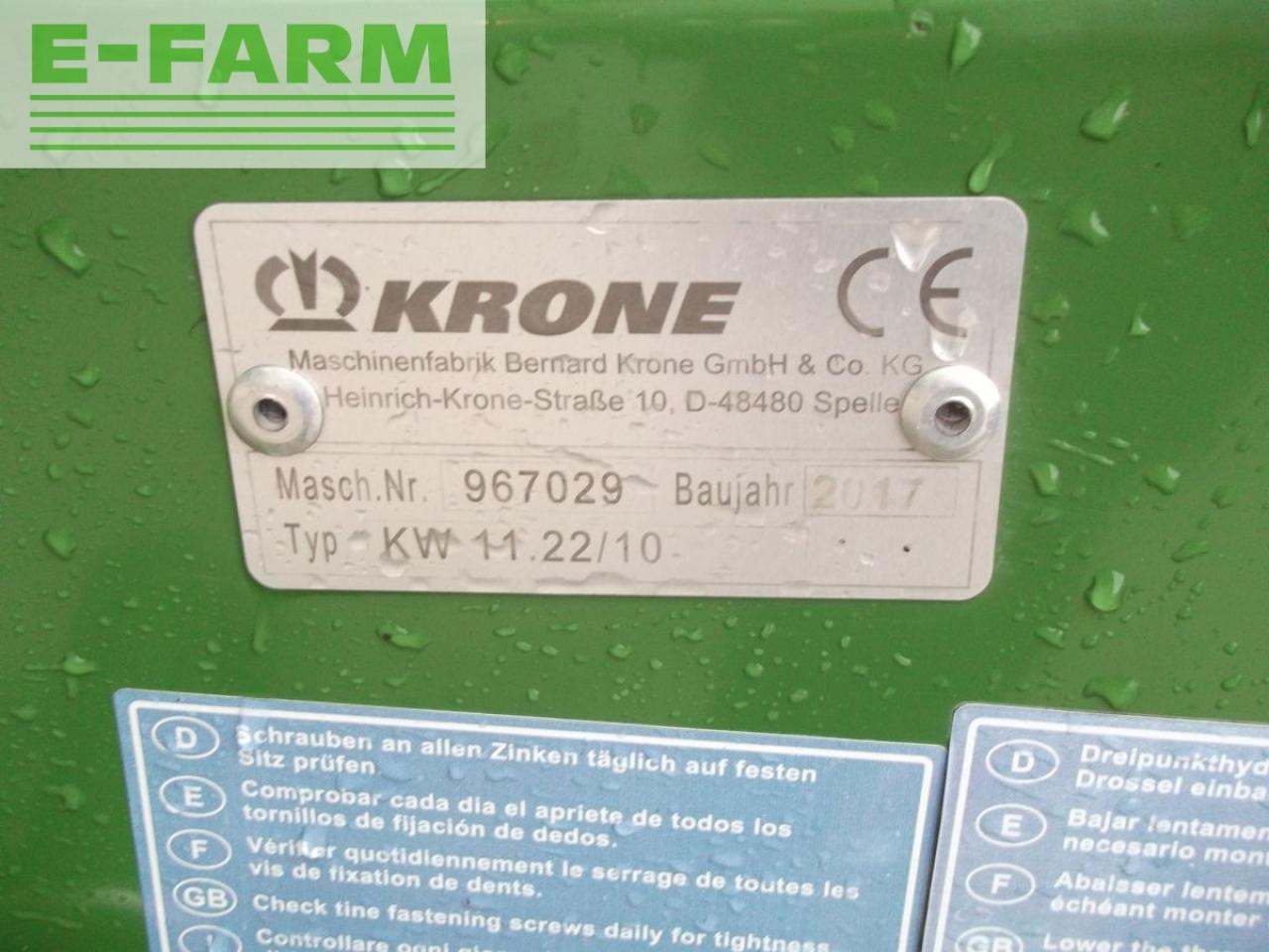 Krone kw 11.22/10 - Сеноворошилка: фото 3 Krone kw 11.22/10 - Сеноворошилка: фото 3