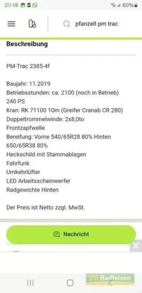 Pfanzelt 2385-4f - Трактор: фото 5 Pfanzelt 2385-4f - Трактор: фото 5