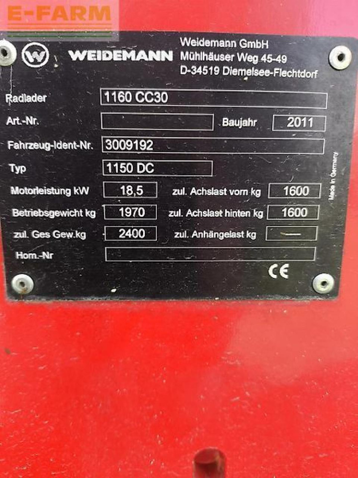 Weidemann 1160cc30 - Мини-экскаватор: фото 4 Weidemann 1160cc30 - Мини-экскаватор: фото 4