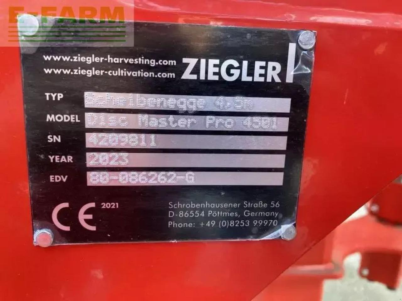 Ziegler disc master pro 4501 ziegler s - Дисковая борона: фото 4 Ziegler disc master pro 4501 ziegler s - Дисковая борона: фото 4