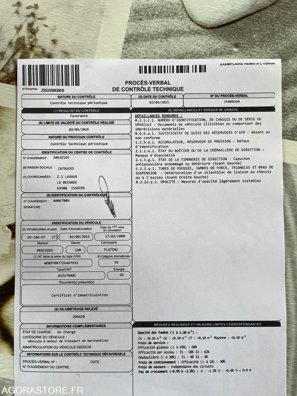 CAMION PLATEAU MERCEDES 15T - 2000 - Грузовик: фото 5 CAMION PLATEAU MERCEDES 15T - 2000 - Грузовик: фото 5