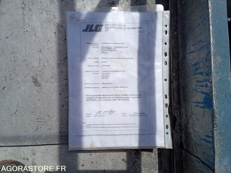 Nacelle electrique à ciseaux JLG 2030ES - Подъёмник: фото 5 Nacelle electrique à ciseaux JLG 2030ES - Подъёмник: фото 5